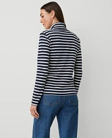 Ann Taylor Weekend Collection Striped Turtleneck Top Women's
