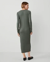 Ann Taylor Weekend Collection Henley Knit Column Dress Dried Cilantro Women's