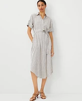 Ann Taylor Petite Geo Midi Shift Dress White Women's