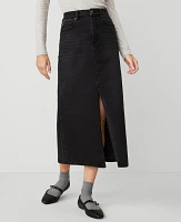 Ann Taylor Denim Maxi Skirt Washed Black Women's