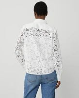 Ann Taylor Petite Lace Shirt Size 2XS White Women's