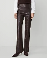 Ann Taylor The Petite Faux Leather Skinny Flare Pant Size 2 Pure Chocolate Women's