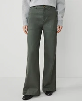 Ann Taylor Petite Weekend Collection Wide-Leg Pant Size 00 Dried Cilantro Women's