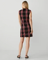 Ann Taylor Petite Plaid Shift Dress Size 0 Black Women's