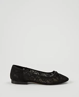 Ann Taylor Lace Ballet Flat 1/2 Black Women's