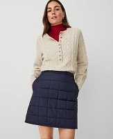 Ann Taylor Weekend Collection Quilted A-Line Skirt Night Sky Women's