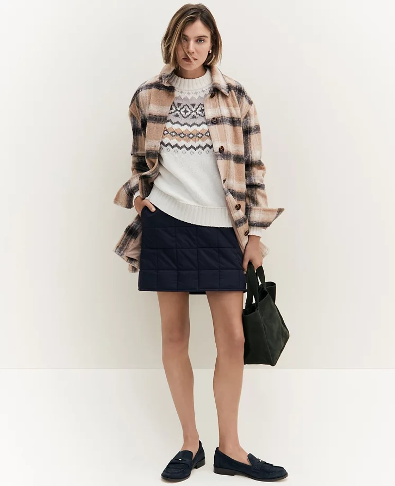 Ann Taylor Weekend Collection Quilted A-Line Skirt Night Sky Women's