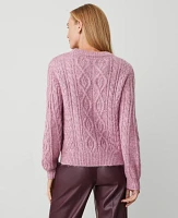 Ann Taylor Cable Bell Sleeve Sweater Size 2XL Clean Lilac Women's