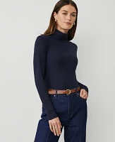 Ann Taylor Petite Weekend Collection Turtleneck Top Size 2XS Night Sky Women's