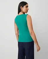 Ann Taylor Pearlized Snap Shoulder Shell Top Shady Glade Women's
