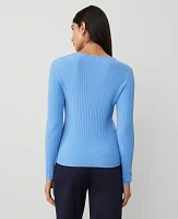 Ann Taylor Ribbed Boatneck Sweater Women's