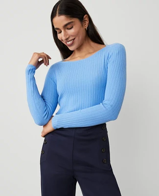 Ann Taylor Ribbed Boatneck Sweater Women's