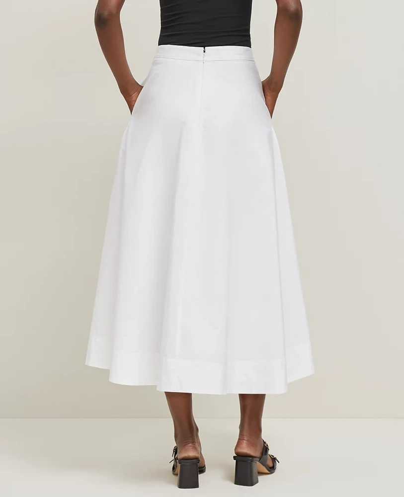 Ann Taylor Tea Length Skirt White Women's