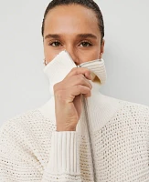 Ann Taylor Weekend Collection Open-Stitch Bomber Jacket Winter White Women's