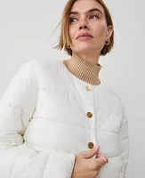 Ann Taylor Petite Weekend Collection Puffer Jacket Winter White Women's