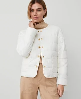 Ann Taylor Petite Weekend Collection Puffer Jacket Winter White Women's