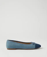 Ann Taylor Weekend Collection Denim Cap Toe Ballet Flats Soft Blue Women's