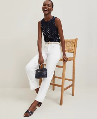 Ann Taylor The Cuffed Straight Jean White Women's