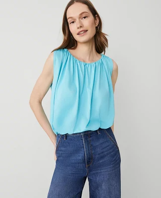 Ann Taylor Gathered Bubble Hem Top Size XS Sea Isle Women's