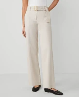 Ann Taylor Petite Weekend Collection Belted Utility Pant Tahini Women's
