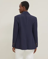 Ann Taylor Fluid Crepe Fitted Long Blazer Size 18 Night Sky Women's