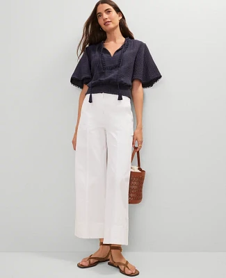 Ann Taylor Weekend Collection Wide-Leg Ankle Pant Size 00 White Women's
