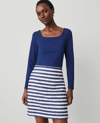 Ann Taylor Petite Square Neck Top Size 2XS Royalty Blue Women's