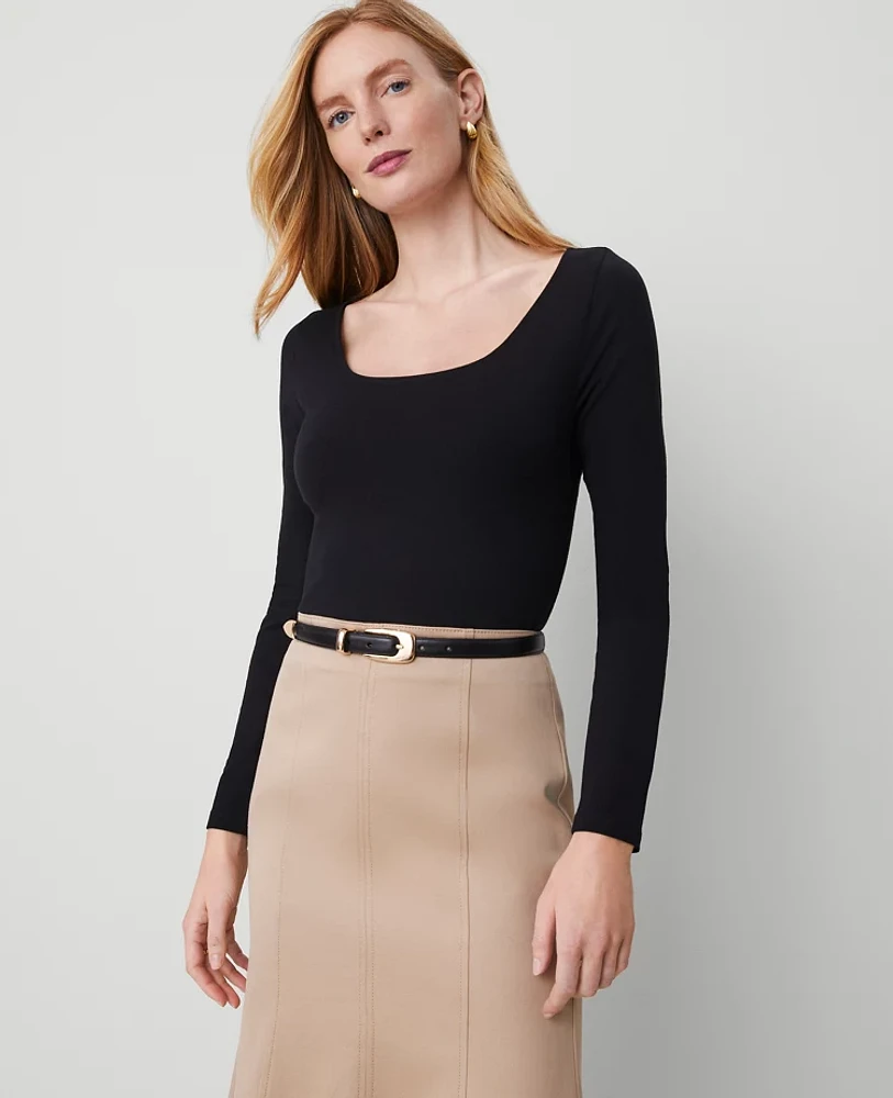 Ann Taylor Petite Square Neck Top 2XS Women's
