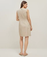 Ann Taylor The Button Pocket Shift Dress Pinstripe Sandstorm Women's