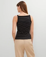 Ann Taylor Striped Button Tank Top Women's