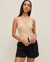 Ann Taylor Button V-Neck Tank Top Women's