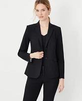 Ann Taylor The Notched Two Button Blazer Seasonless Stretch
