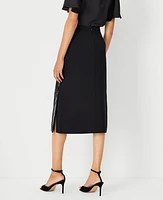 Ann Taylor Petite Sequin Paneled Side Slit Midi Skirt Size 00 Black Women's
