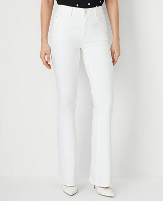 Ann Taylor Mid Rise Boot Jeans White - Curvy Fit Women's