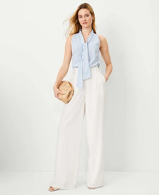 Ann Taylor The Petite Pleated Wide-Leg Pant Size 16 Winter White Women's