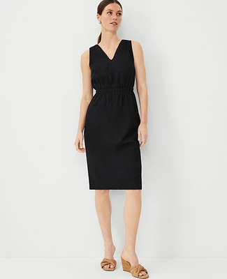 Ann Taylor Petite Double V Sheath Dress Size 00 Black Women's