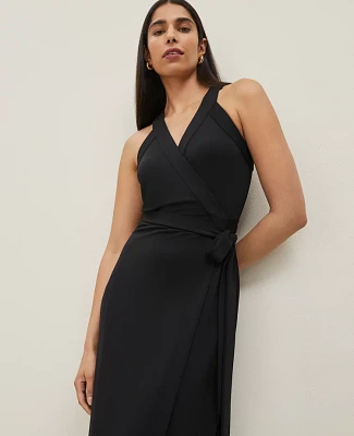 Ann Taylor Petite Halter Wrap Midi Dress Women's