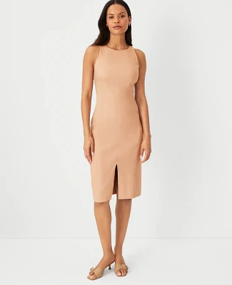 Ann Taylor The Cutaway Sheath Dress Linen Blend
