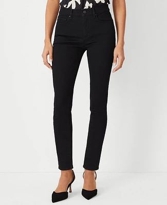 Ann Taylor Mid Rise Skinny Jeans Classic Black Wash - Curvy Fit Women's