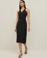 Ann Taylor Halter Wrap Midi Dress Women's