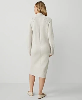 Ann Taylor Weekend Collection Mock Neck Raglan Sweater Dress Pale Sand Heather Women's