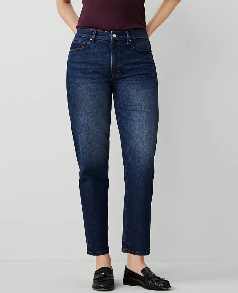 Ann Taylor Straight Jean - Curvy Fit Dark Vintage Wash Women's