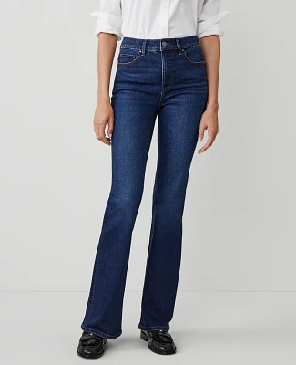 Ann Taylor Petite Mid Rise Boot Jeans in Dark Vintage Wash Size 00 Women's