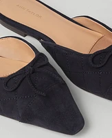 Ann Taylor Quilted Suede Slides Night Sky Women's