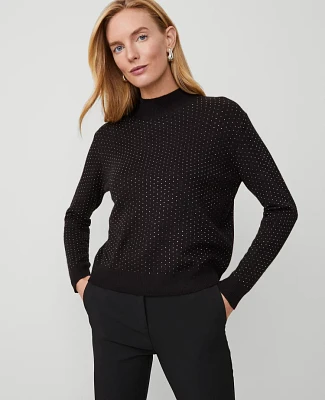 Ann Taylor Essential Embellished Mock Neck Sweater Women's