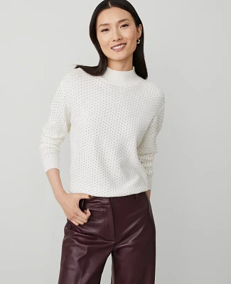 Ann Taylor Essential Embellished Mock Neck Sweater Women's