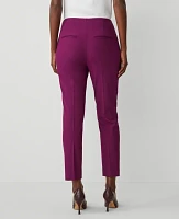 Ann Taylor The Petite High Rise Zip Ankle Pant Bi-Stretch - Curvy Fit Plum Burst Women's