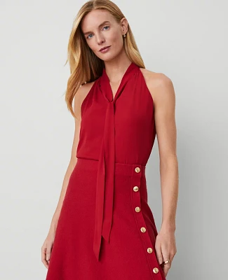 Ann Taylor Tie Neck Halter Top Size 2XL Gingham Red Women's