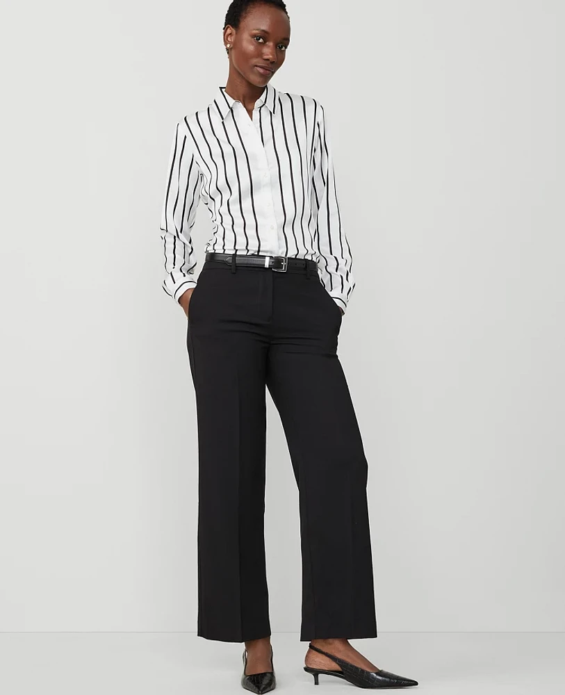 Ann Taylor The Petite Straight Ankle Pant Size 2 Black Women's