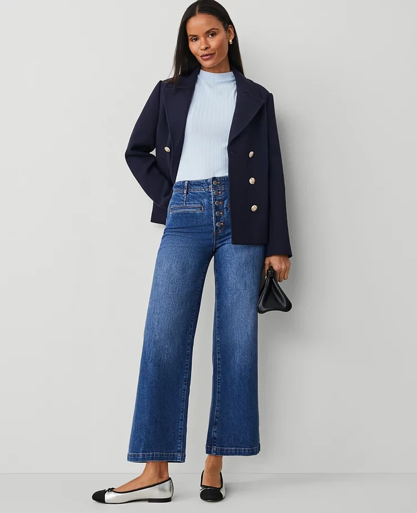 Ann Taylor The Sailor Jean Size 12 Refined Dark Indigo Wash Women's